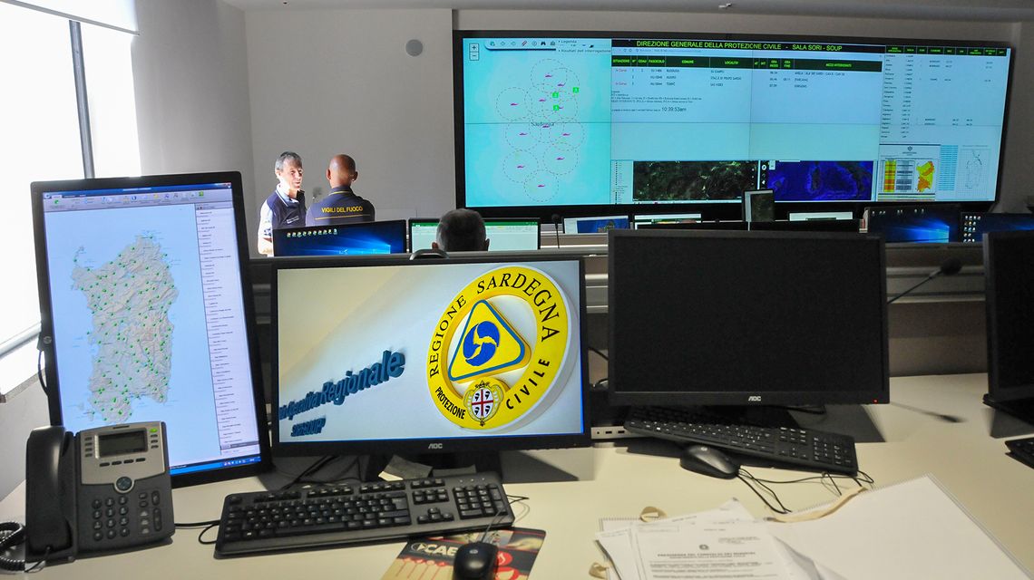 Sala operativa regionale della Protezione civile