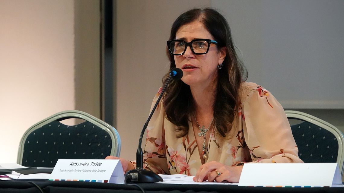 La presidente della Regione Autonoma della Sardegna, Alessandra Todde