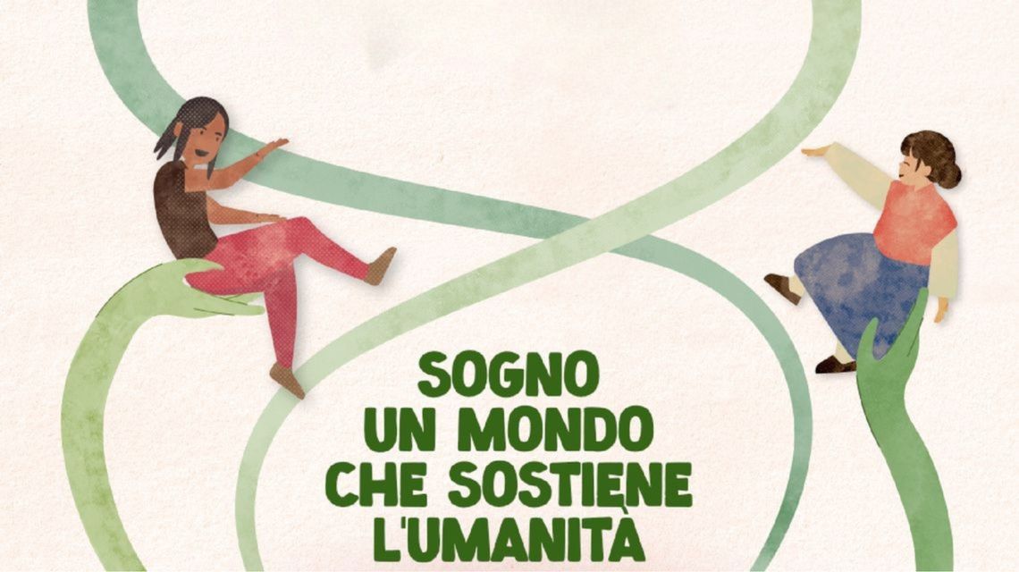 Illustrazione "Sogno un mondo che sostiene l'umanità"
