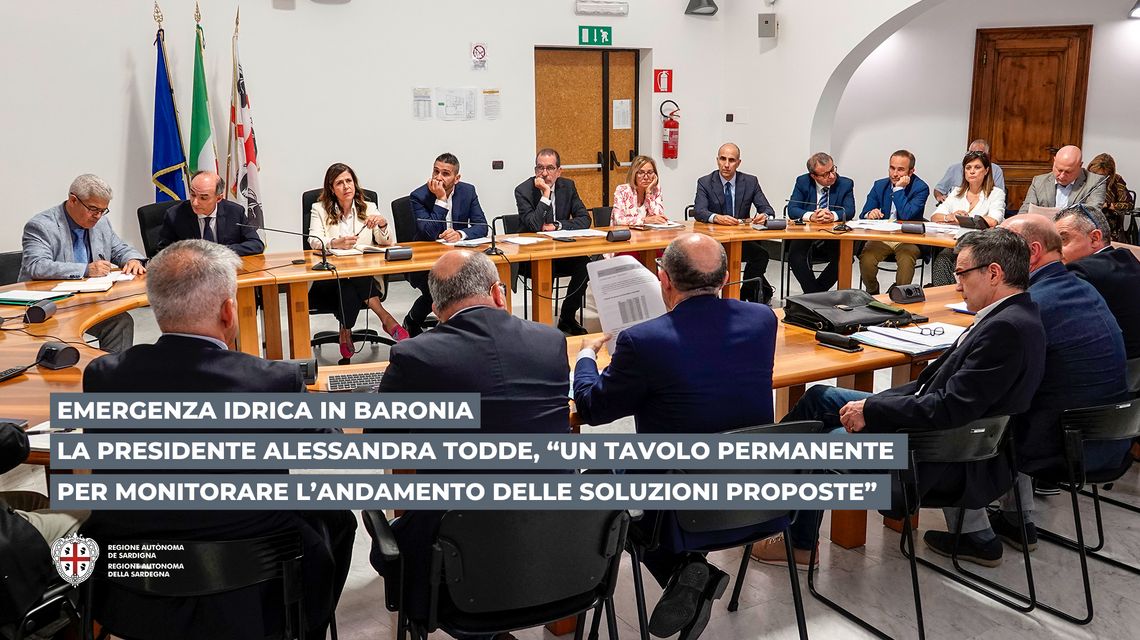 Emergenza idrica in Baronia: Todde, un tavolo permanente