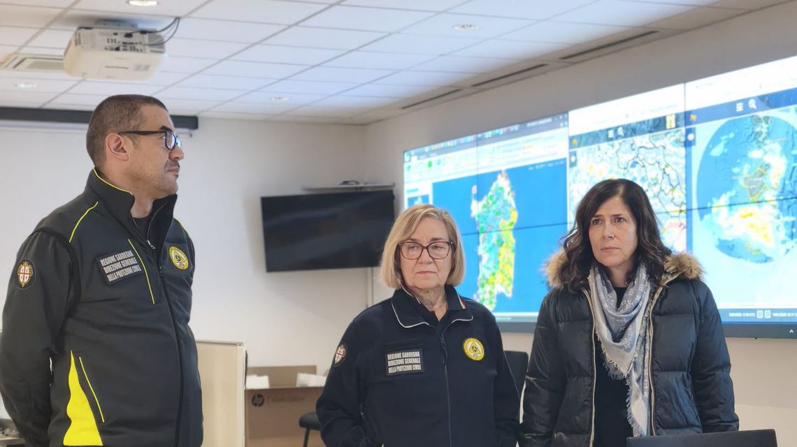 Allerta meteo, la Presidente Todde in visita alla Protezione Civile regionale