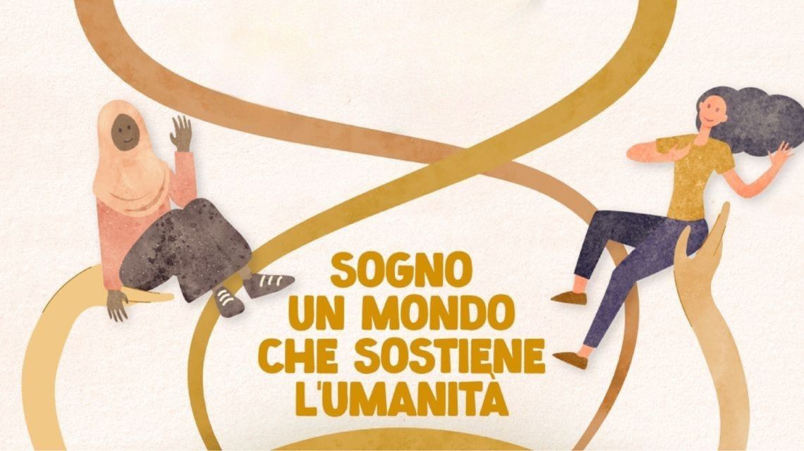 Illustrazione "Sogno un mondo che sostiene l'umanità"